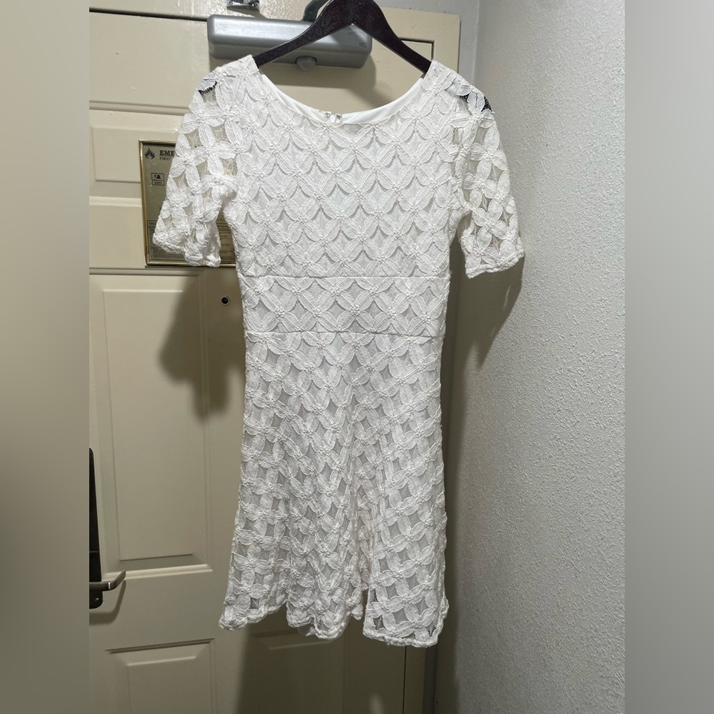 Tiana B. White Lace Mini Dress 8